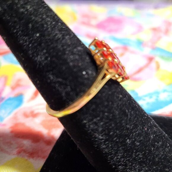 Red Sapphire Scarlet Flame 18k YG/Sterling Silver Ring - Picture 4 of 11